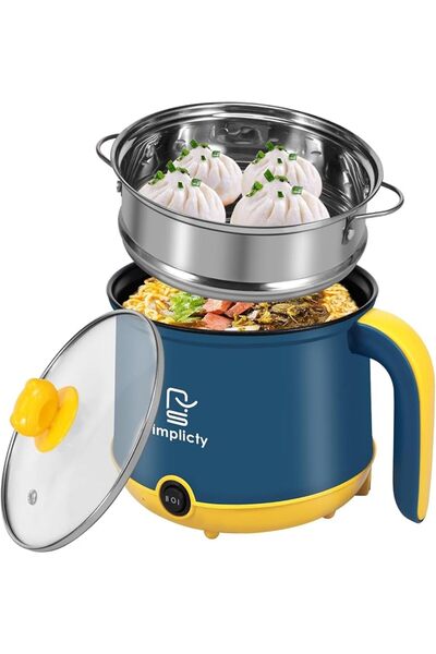 AZONEE 1.8L Electric Hot Pot, Multifunctional Cooker for Shabu, With Steam Ra...