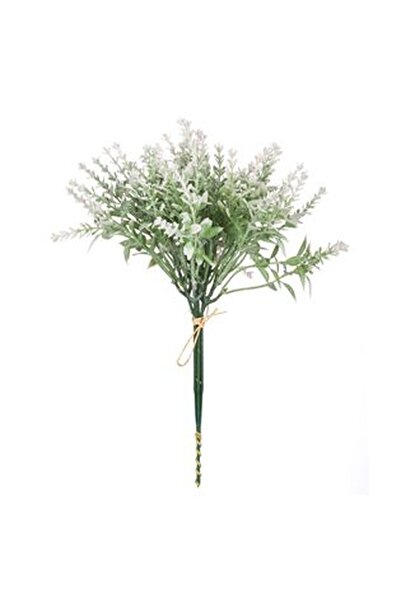 CBD CORAL BEST DEALS Ramura Artificiala de Lavanda cu Flori Albe 23cm, Plastic