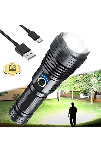 GENERAL مصباح يدوي LED فائق السطوع، مصابيح يدوية قابلة لإعادة الشحن عبر USB ع...