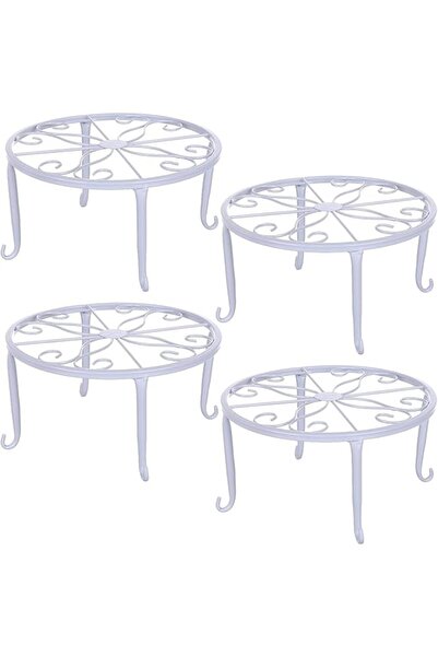 Generic 4-Pack 23cm Heavy Duty Metal Plant Stands for Indoor & Outdoor Use - ...