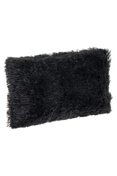 CBD CORAL BEST DEALS Perna Decorativa de Iarna Shaggy Neagra 50x30cm, 50x30x12cm