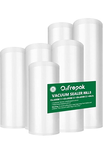 O2frepak 6Pack Vacuum Sealer Rolls 6"/8"/11"x20' BPA Free Storage Bags