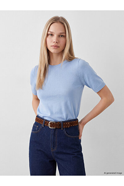 LC Waikiki Ozmarka New Season Blue Crew Neck Women's Knitwear Sweater