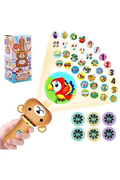 EXCEFORE Kids Flashlight Color Bear Projector, Flashlight Projector Toy for B...