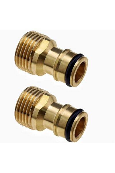 GENERAL 2 Pcs Brass Garden Hose Tap Connector,1/2 inch Brass Male Threaded Ta...