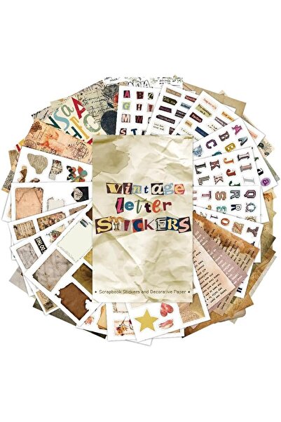 KASTWAVE Vintage Scrapbooking Supplies, 38 Sheets Translucent & Opaque Sticke...