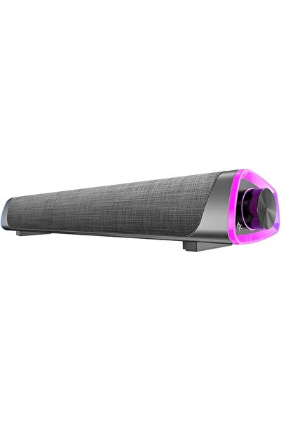 GENERAL مكبر صوت كمبيوتر سلكي USB، مكبر صوت مكتبي RGB، صندوق صوت ستيريو ثلاثي...