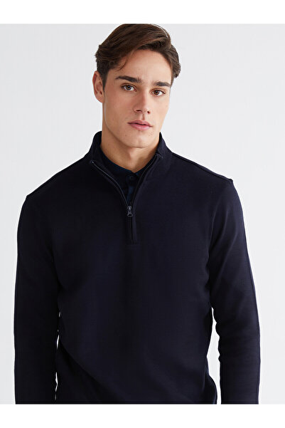 LC Waikiki Peak New Season Zippered Stand Collar Men's Knitwear Sweater