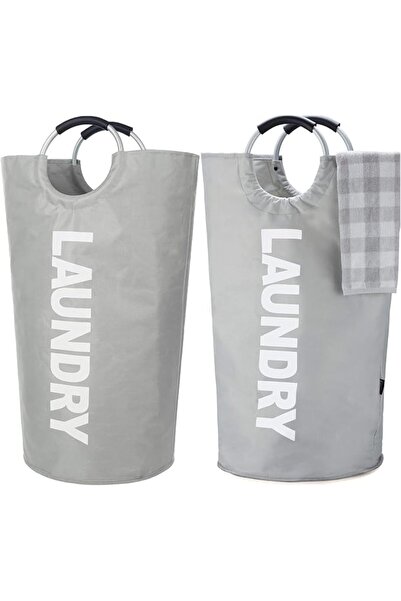 Tazweeq 2 Pack 95L Collapsible Laundry Basket, Waterproof Fabric Tall Hamper ...