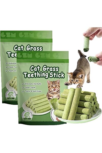 KOWVOWZ Cat Grass Stick Treats for Cat,Natural Grass Molar Rod,Catnip Cats Gr...