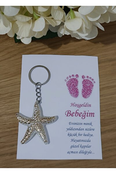 örgüdelisi 12 Pieces Welcome Baby Keychain with Gift Card
