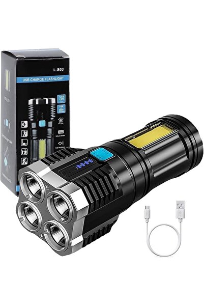 Generic 4 in 1 LED Flashlight Rechargeable Emergency Flashlight 3W USB High P...
