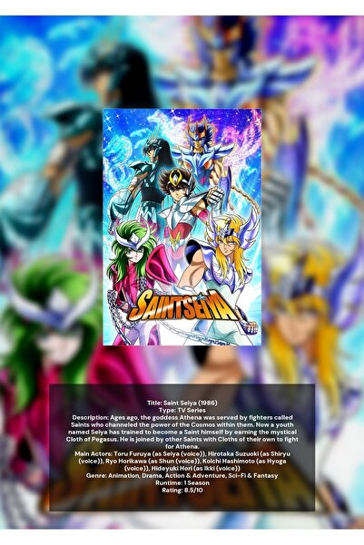 OEM Poster Infografic Cavalerii Zodiacului Saint Seiya, Colectie Anime, Carto...
