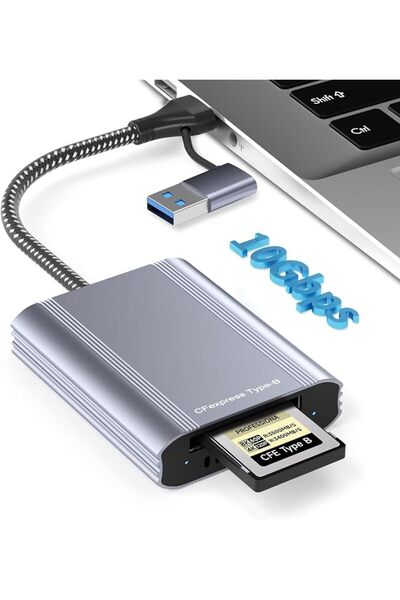 EXCEFORE قارئ بطاقات CFexpress من النوع B عالي السرعة USB 3.2 Gen 2 بسرعة 10 ...