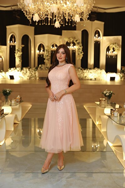 JAQUEEN فستان سهره ميد يا الون الوردي