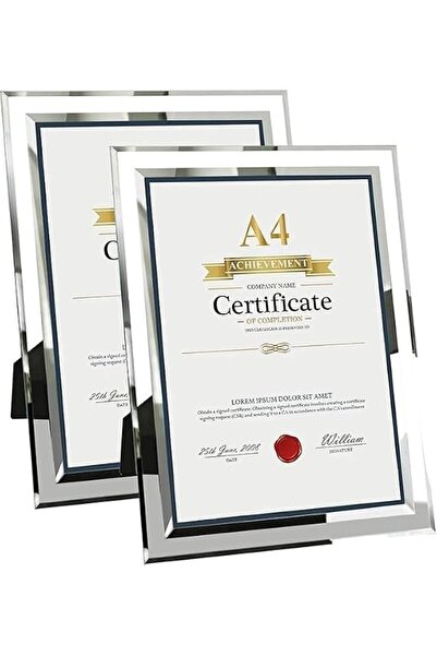 KKAERDIYA 2 Packs of Silver A4 Photo Frames, Certificate Frames, Glass, Gradu...
