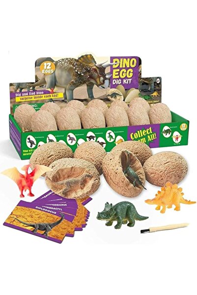 GENERAL Sofam Dinosaur Egg Digging Kit, Set of 12 Dinosaur Eggs for Dinosaur ...