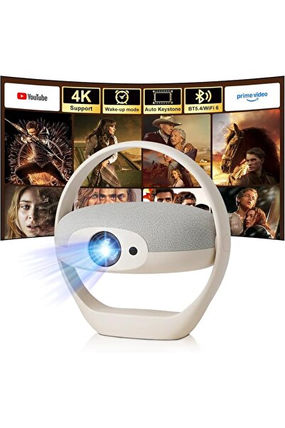 Salange N21 Mini Projector 4K Support Android 14,White Noise & Wake Up Mode