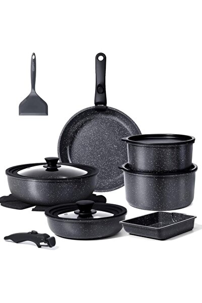 Gippe Collection GiPP Pots and Pans Set Non Stick - 17Pcs Nonstick Detachable...