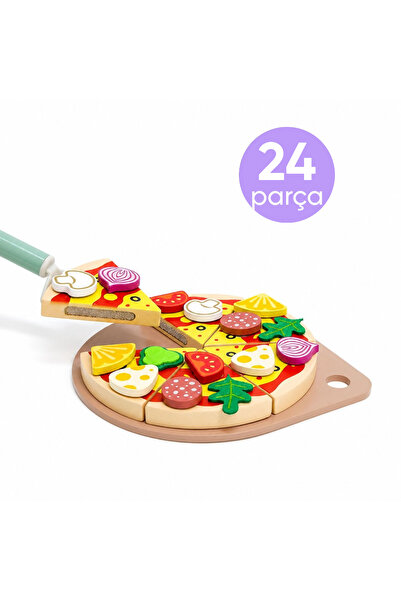 Nilberry Ahşap Pizza Hazırlama Oyuncağı Mutfak Evcilik Oyuncakları Eğitici Pi...
