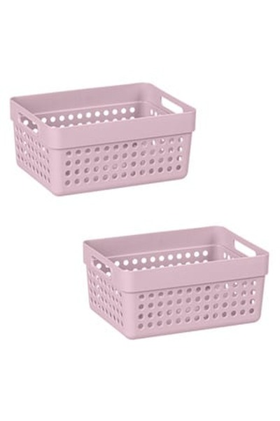 CBD CORAL BEST DEALS Set Cosuri de Depozitare din Plastic Roz Perforate cu Ma...