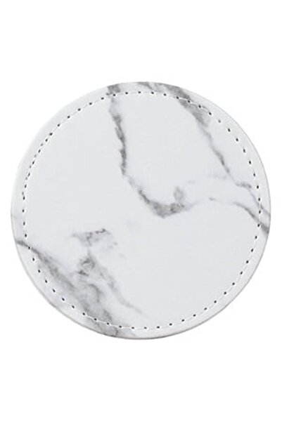 CBD CORAL BEST DEALS Suport pentru Pahare din Piele Artificiala Rotund Alb Ma...