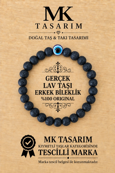 MK tasarım سوار رجالي من حجر اللاف الحقيقي MK.8000.014 - الراحة - الهدوء - ال...