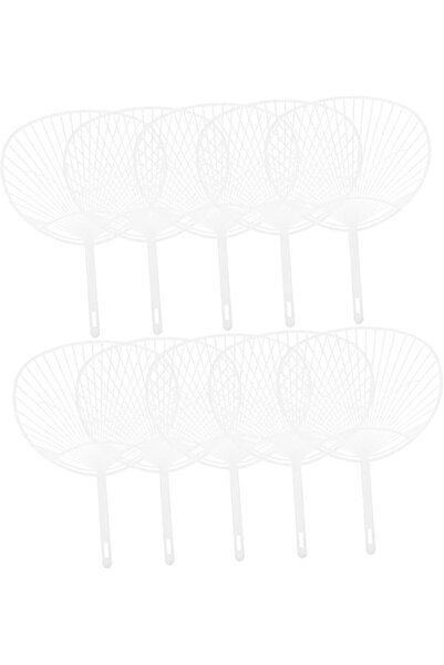 PRETYZOOM 10pcs White Japanese Uchiwa Fan Framework DIY Kit Handheld Fan Maki...