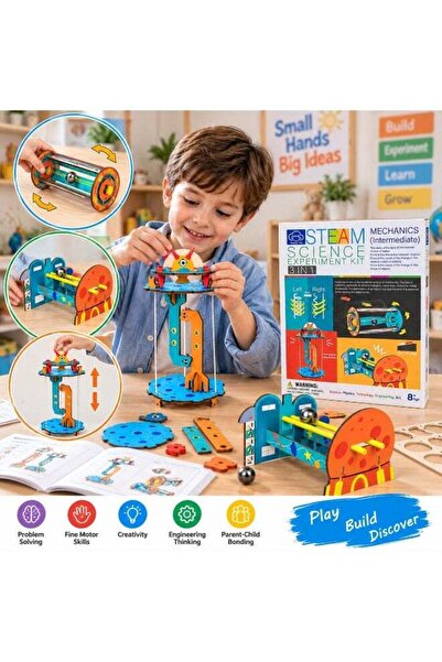 Twisoo STEAM Science Experiment Kit 3-in-1 Mechanics Intermediate, DIY Physics & Engineering Building Set with Anti-Gravity Levitation, Double-Track Slope & Hooke's Law Experiments, STEM Educational T