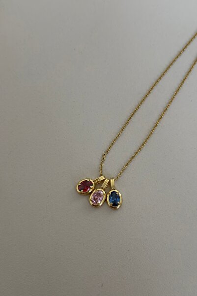 Lavian Accessories Çelik Lia Gold Taş Detaylı Kolye
