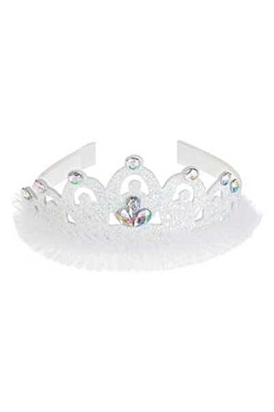 CBD CORAL BEST DEALS Coronita Tiara Par Alba cu Tul Glitter Holografic & Piet...
