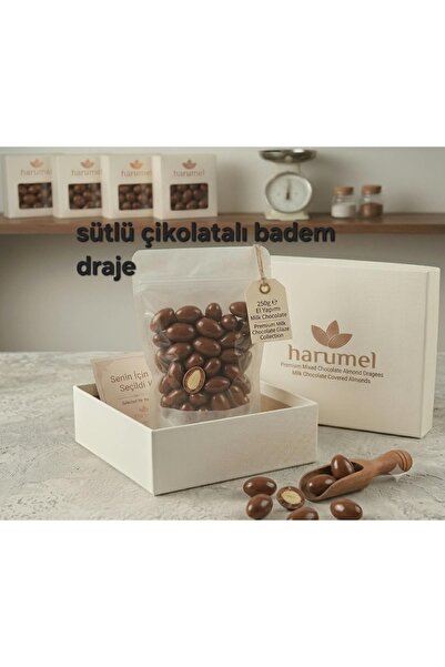 HAR-UM Ticaret Harumel 1.sınıf lüks Premium SÜTLÜ Çikolatalı Badem Draje 250 ...