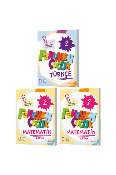 fenomen çocuk 2027 2. Sınıf Türkçe + Matematik 1. Ve 2. Kitap Seti 3 Kitap Ma...