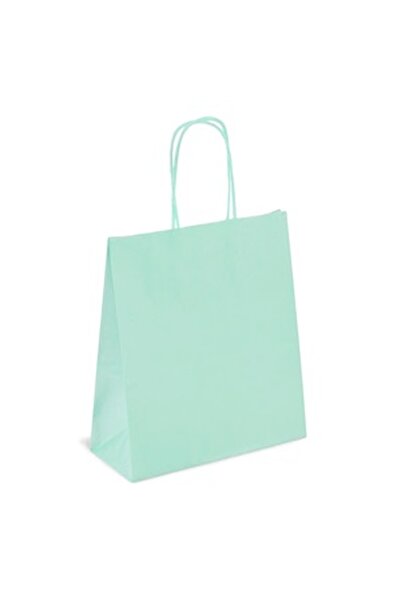 CBD CORAL BEST DEALS Sacosa Cadou Kraft Verde Menta 26x11x35cm