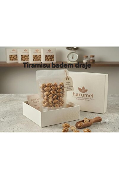 HAR-UM Ticaret Harumel 1.sınıf lüks Premium Tiramisu Badem Draje 250 g - Glik...