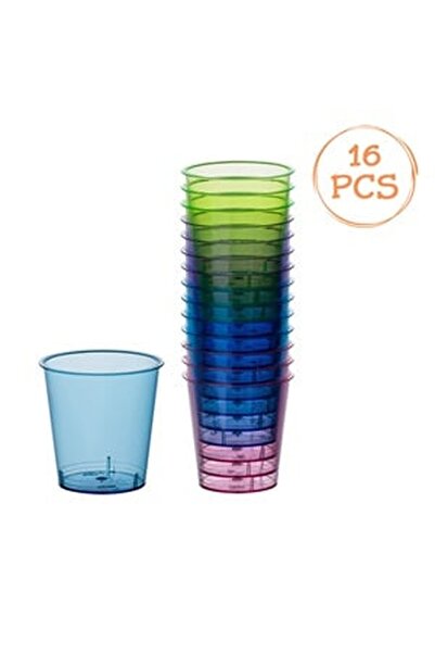 CBD CORAL BEST DEALS Set Pahare Shot Reutilizabile din Plastic de 4 Culori Pa...
