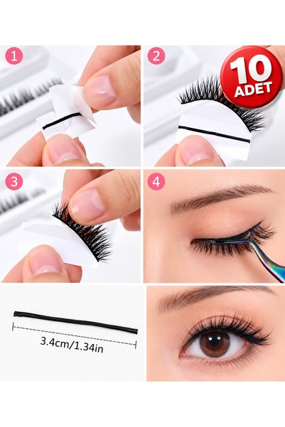 Sibelon Takma Kirpik Yapıştırma Şeritleri, Eyeliner Görünümlü Takma Kirpik Ya...
