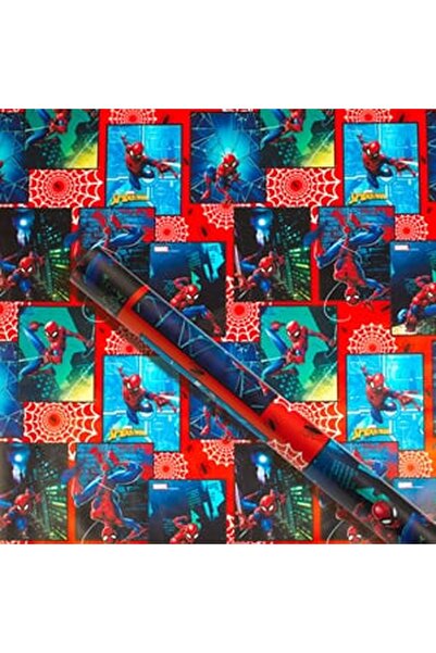 CBD CORAL BEST DEALS Hartie Ambalaj Albastra Rosie Spiderman 150x70cm, Multic...