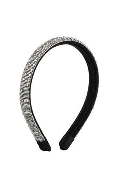 CBD CORAL BEST DEALS Coronita Par Puffy Neagra cu Strass Argintiu pentru Femei