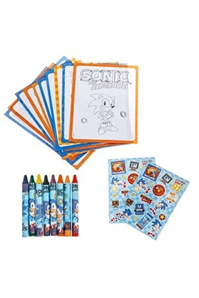 CBD CORAL BEST DEALS Set de Colorat cu Autocolante Sonic - 20F, 20x26.5cm