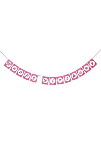 CBD CORAL BEST DEALS Banner de Petrecere Roz Fucsia Happy Birthday 14x213cm