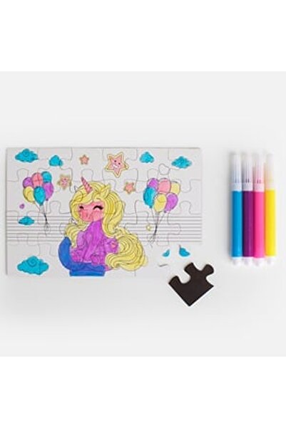 CBD CORAL BEST DEALS Set Creativ Puzzle și Colorează Unicorn (24 Piese) - 15x...