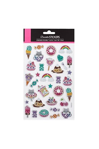 CBD CORAL BEST DEALS Autocolante Inghetate Donuts Bomboane cu Glitter - 34buc