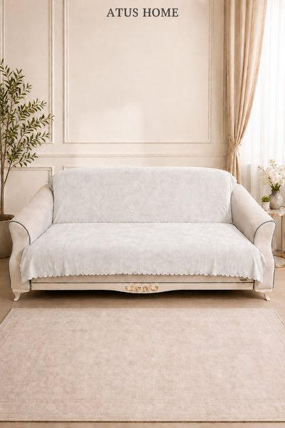 Kaymaz Tabanlı VERSACE Koltuk Örtüsü Velvet 3'lü Kanape çekyat örtüsü 175X220