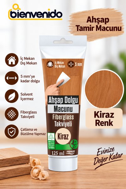 Bienvenido Ahşap Parke Tamir Macunu KİRAZ Mobilya Masa Dolgu Çatlak Çizik Gid...