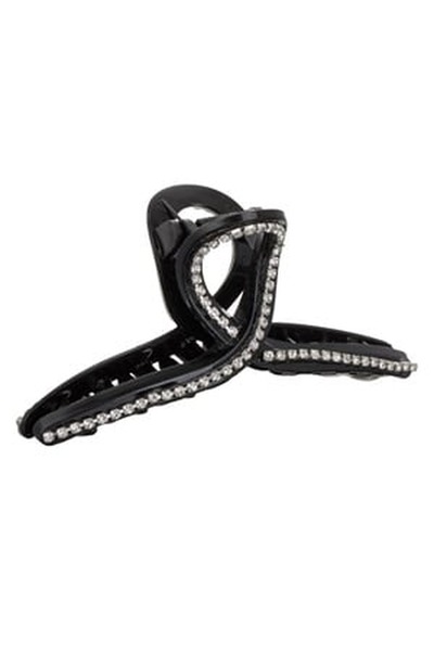 CBD CORAL BEST DEALS Clama Par Neagra Lucioasa cu Strass Argintiu pentru Feme...