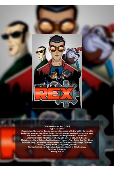 OEM Αφίσα Ινφορματογραφίας Generator Rex, Κινούμενα Σχέδια Δράσης και Περιπέτ...