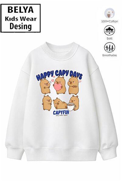 Belya Kids Wear Модерен детски суичър за момичета, модел с пълно прилягане, о...