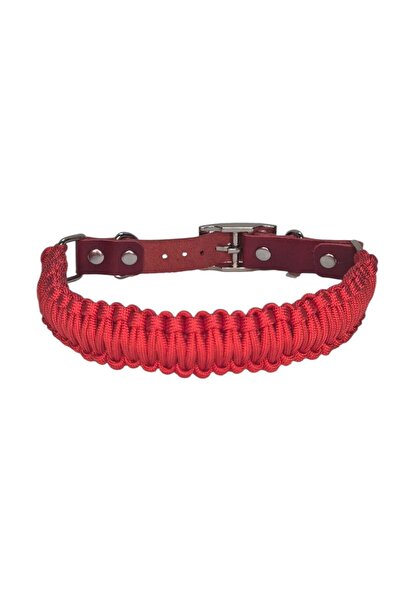 moonparacord طوق كلب أحمر 37-42 سم