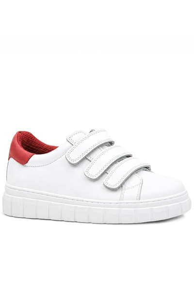 OrtopedikAL Rakerplus 4003-Bek White-Red 100% Genuine Leather Boys' Casual Sp...